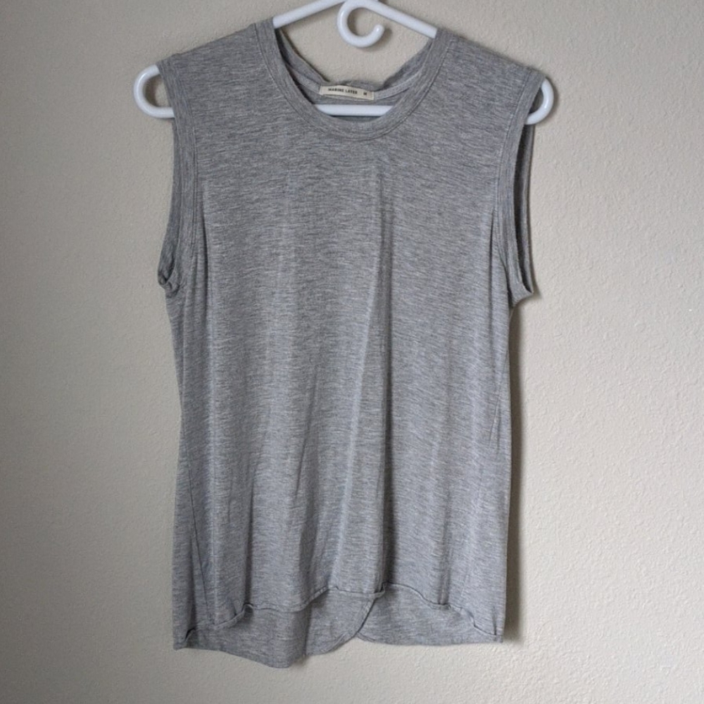 Marine layer gray muscle tee (open back)